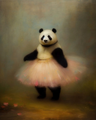 Panda in Tutu - Art Print