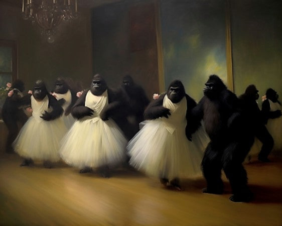 Gorillas at the ball - Art Print