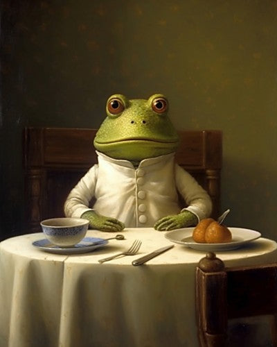 Frog Dining- Art Print