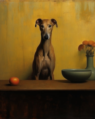 Greyhound in the Saffron Room - Art Print