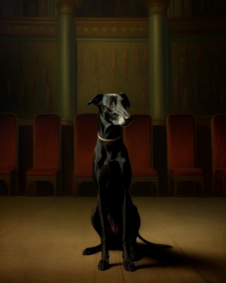 Black Greyhound-  Art Print