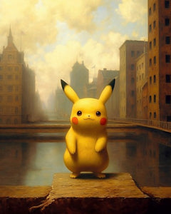 Pikachu in the city - Art Print