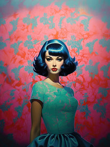 Retro Wallflower Mindy - Art Print