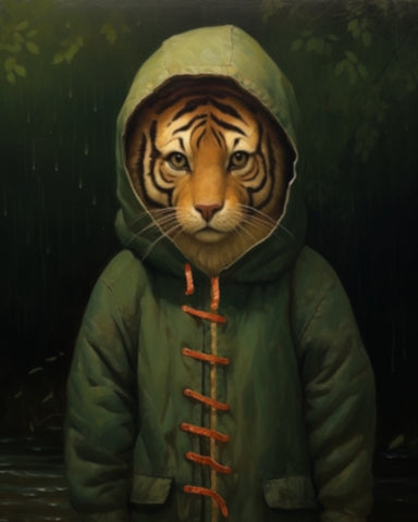 Tiger in a Hoodie - Art Print