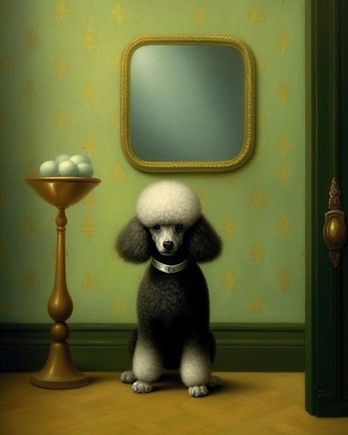 Black and White Poodle- Art Print