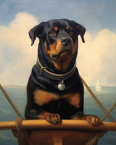 Rottweiler Sailing - Art Print