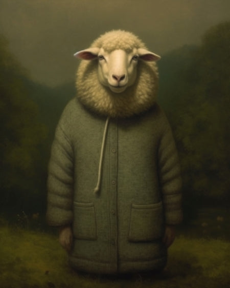 Sheep in Wool Coat - Art Print
