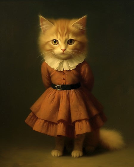 Kitten in Dress- Art Print