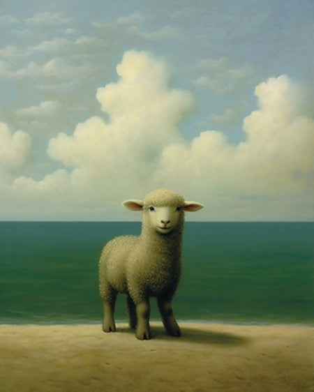 Lamb at the Beach- Art Print