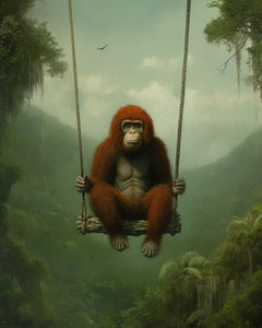 Orangutan on Swing - Art Print