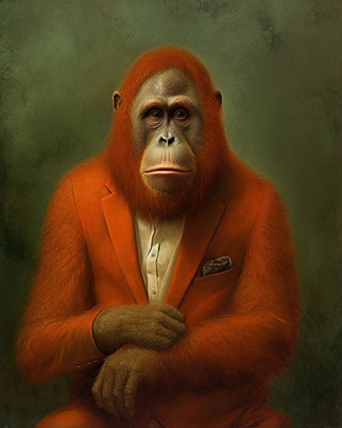 Orangutan in Suit - Art Print