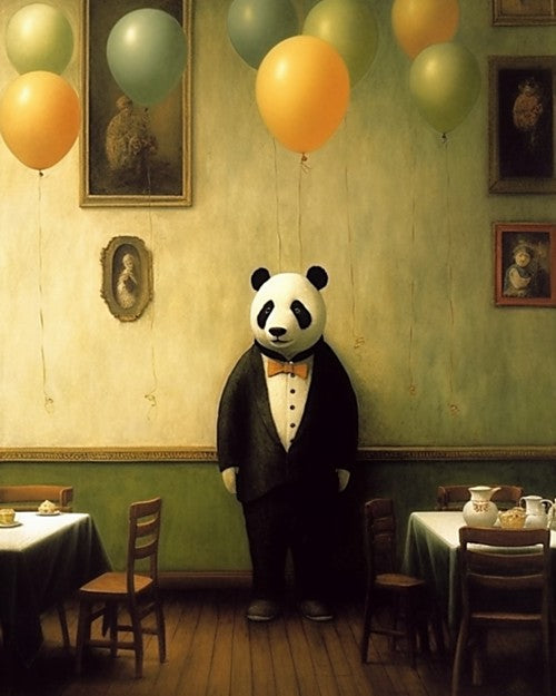 Panda at a party - Art Print
