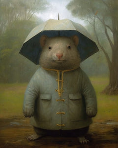 Wombat in the rain - Art Print