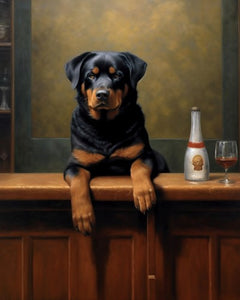 Rottweiler at the bar - Art Print