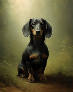 Black and tan dachshund - Art Print