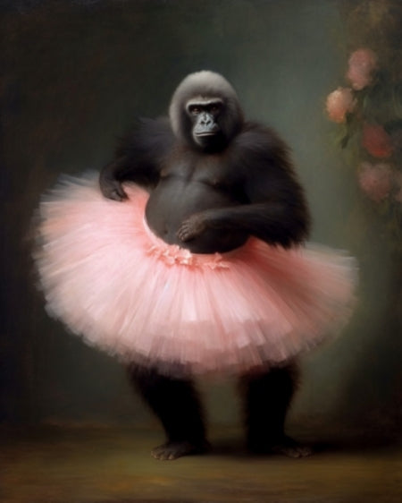 Gorilla in Pink Tutu - Art Print