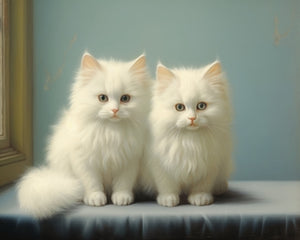 Two White Kittens - Art Print