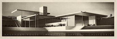Kauffman House, 1956, Palm Springs, California (Black & White) Art Print